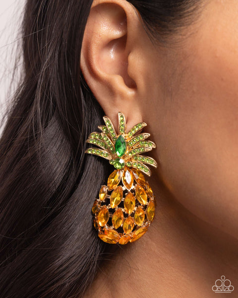 Paparazzi Pineapple Pizzazz - Pineapple Yellow Earrings