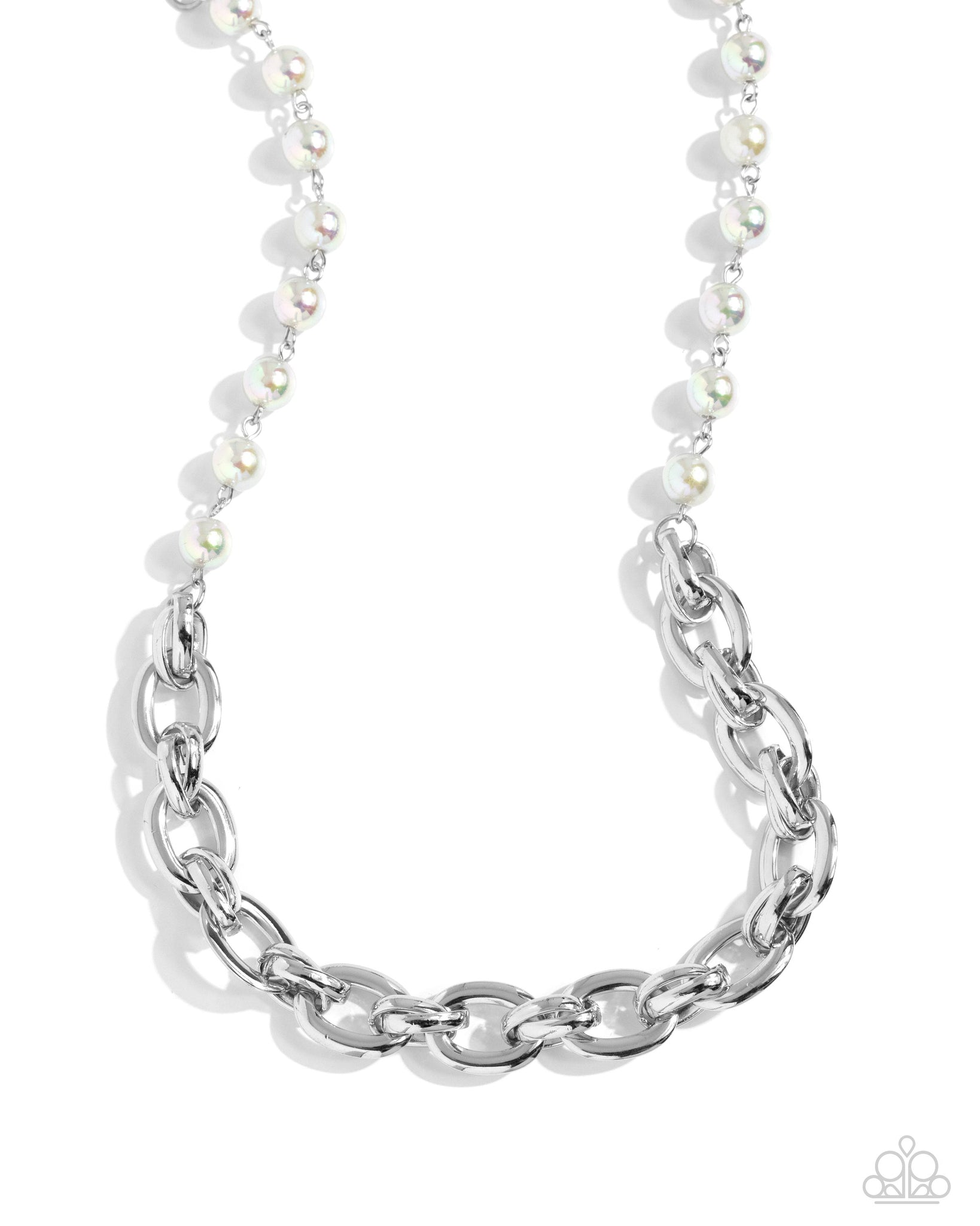 Paparazzi Dual Daydream Necklace and Pearl Pairing Bracelet Silver Set