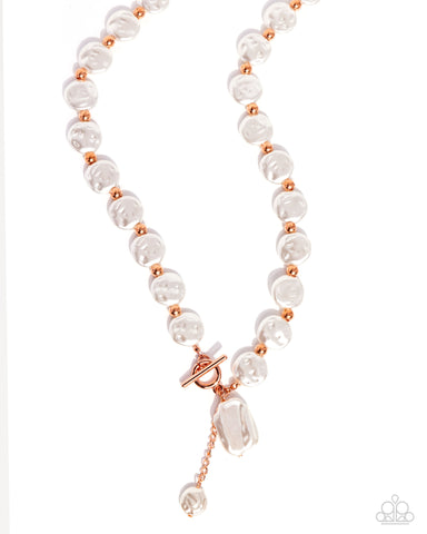 Paparazzi Beaming Baroque Necklace and - Copper Set