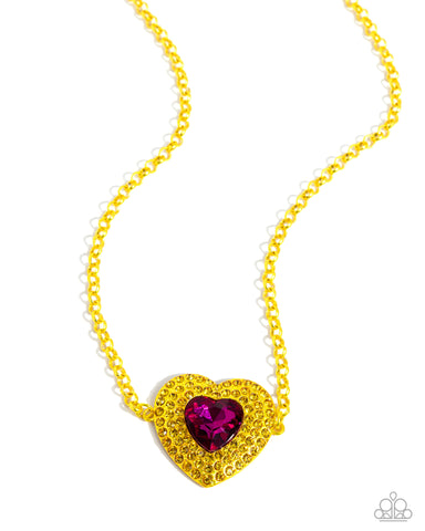 Paparazzi Locket Leisure - Yellow Heart Necklace