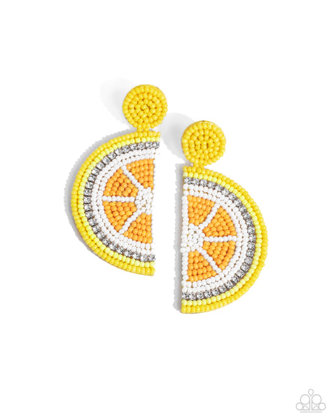 COMING SOOB Paparazzi Lemon Leader - Yellow Seed BeadEarrings