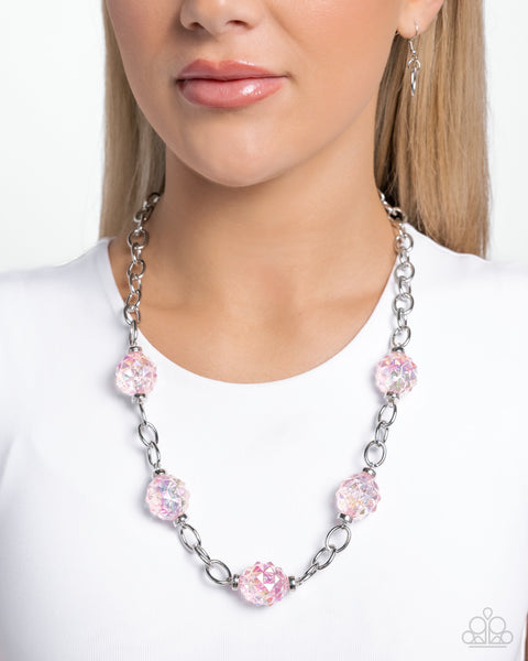 Paparazzi Gentle Glass - Pink Necklace