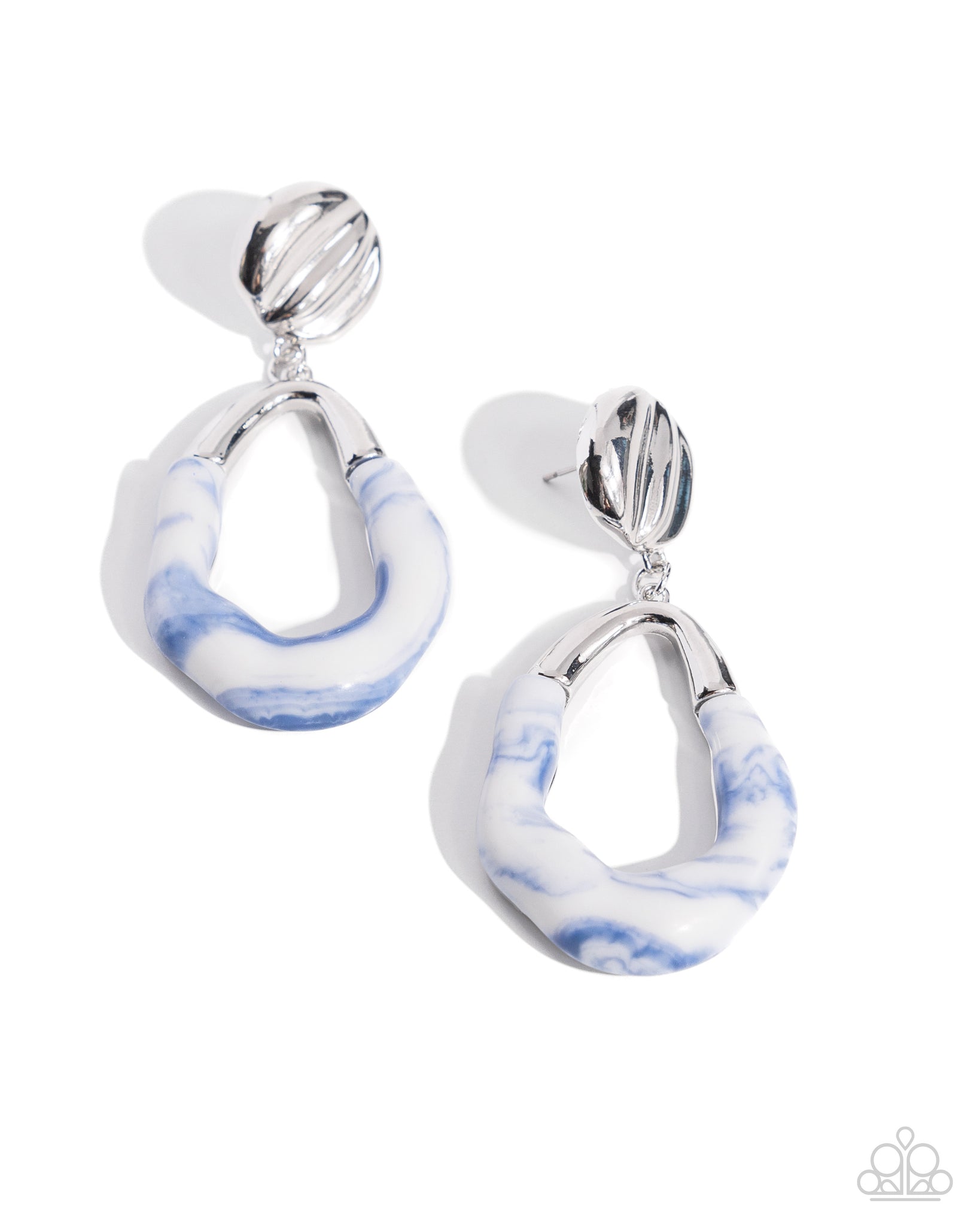 Paparazzi High-Sheen Swirls - Blue Earrings