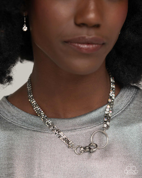 Paparazzi Chic Connection Necklace and Serendipitous Strands Bracelet Silver Set