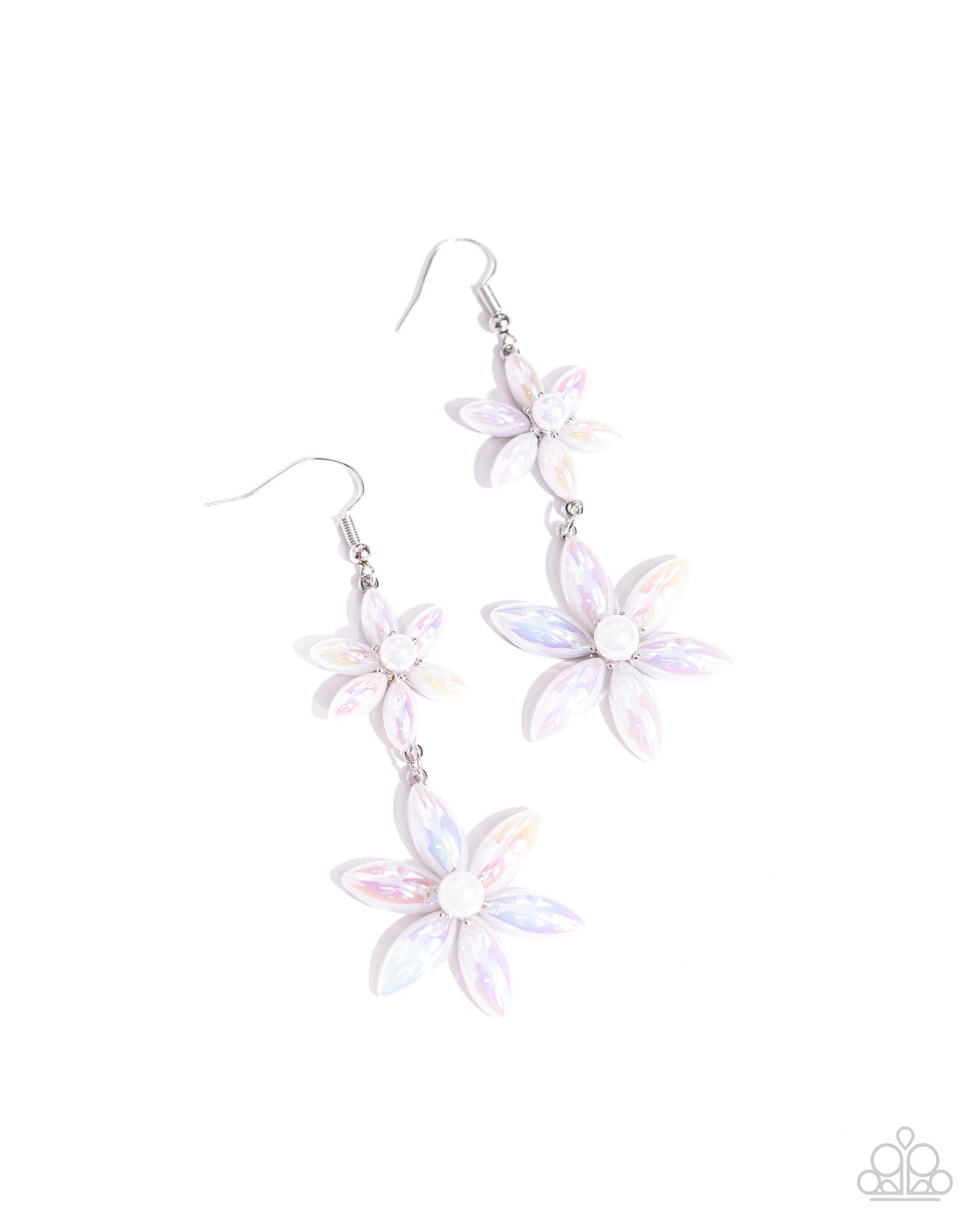 Paparazzi Pearl Posy - White Iridescent Earrings