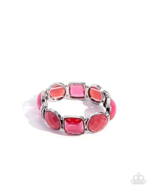 Paparazzi Glassy Generosity - Pink Bracelet