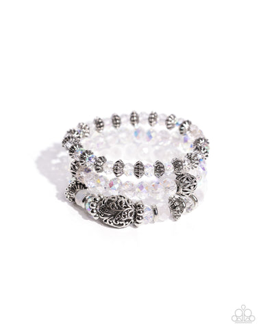 Paparazzi Malibu Maiden - White Bracelet