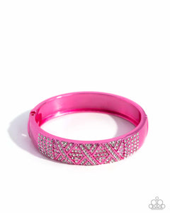 COMING SOON Paparazzi Refulgent Rebel - Pink Bangle Hinged Bracelet