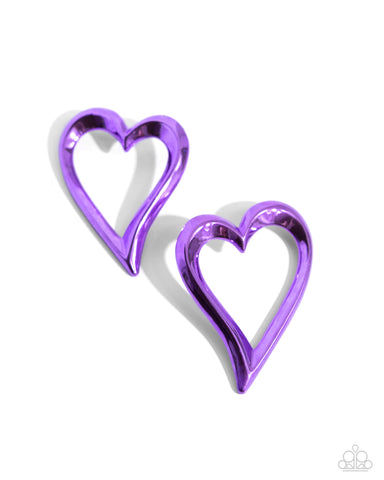 Paparazzi Admirable Acclaim - Purple Heart Earrings