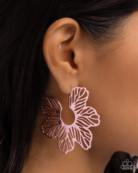 Paparazzi Floral Fame - Pink Earrings