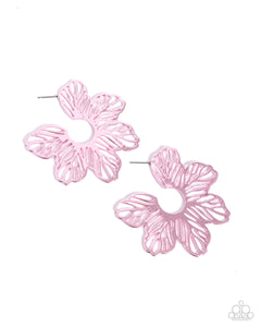 Paparazzi Floral Fame - Pink Earrings