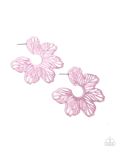 Paparazzi Floral Fame - Pink Earrings