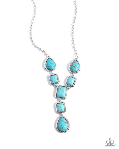 Paparazzi Defaced Deal - Blue Necklace