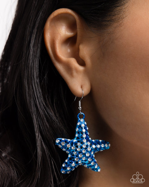 Paparazzi Skilled Starfish - Blue Earrings