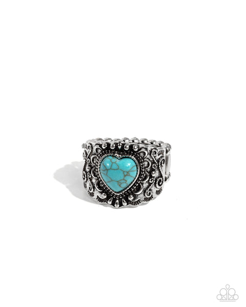 Paparazzi Harmonious Hype - Blue Heart Ring