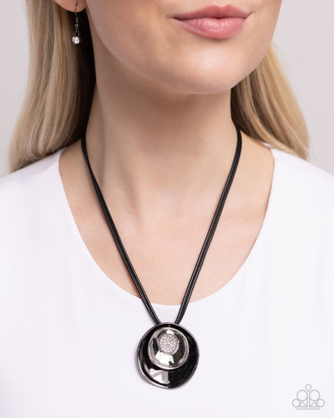 Paparazzi Duchess Disc - Black Necklace