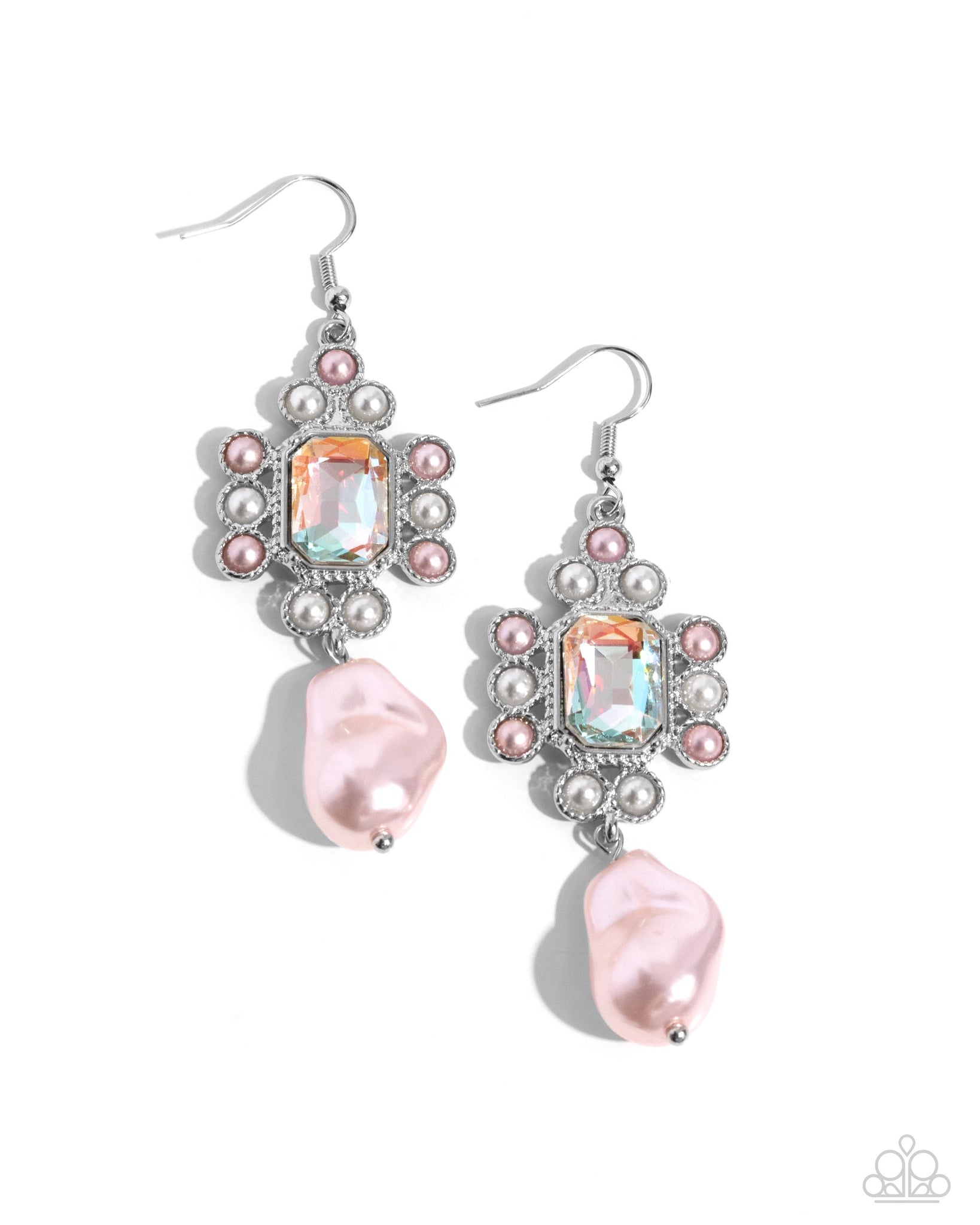 Paparazzi Raving Review - UV Pink Pearl Earrings