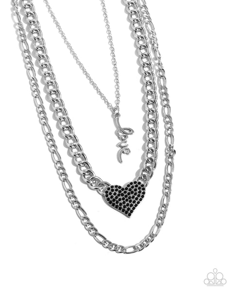 Paparazzi Luxurious Love - Black Heart Necklace