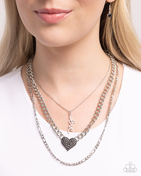 Paparazzi Luxurious Love - Black Heart Necklace