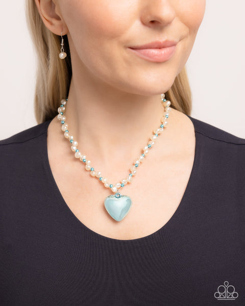 Paparazzi Mermaid Model - Heart Blue Necklace