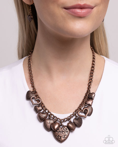 Paparazzi Heart Hangout - Copper Heart Necklace