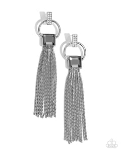 Paparazzi Softly Streamlined - Silver Earrings