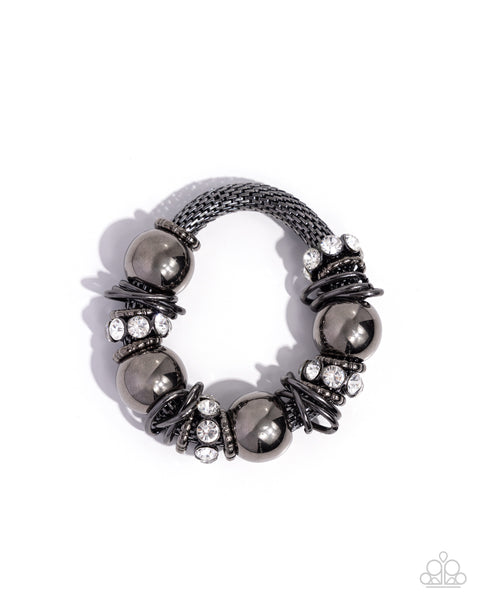 Paparazzi Coiled Confidence - Black Bracelet