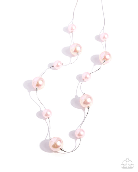 Paparazzi Park Avenue Pearls - Pink Necklace