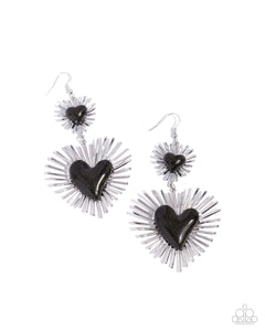 Cap Sunburst Sweethearts - Black Heart Earrings