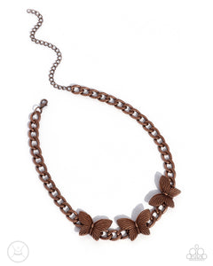 Paparazzi Aerial Ambition Butterfly Choker Copper Necklace