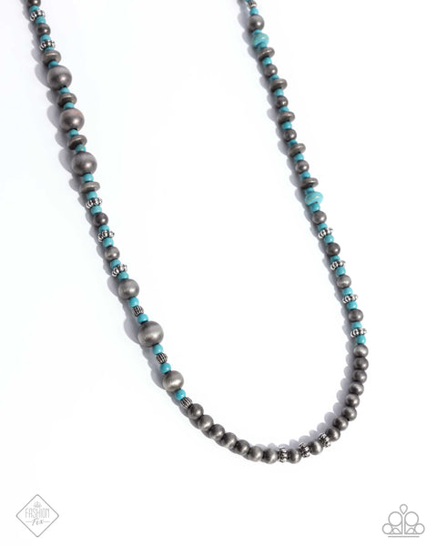 Paparazzi Daring Desert Blue Necklace and Desert Demand Blue Bracelet Set