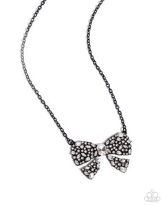 Paparazzi Bewitching Bow - Black Necklace