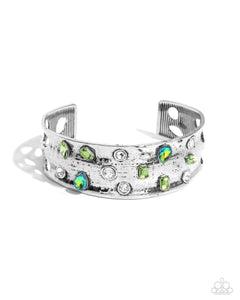 Paparazzi Embellished Empire - UV Green Cuff Bracelet