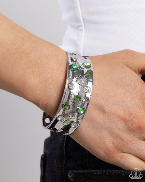 Paparazzi Embellished Empire - UV Green Cuff Bracelet