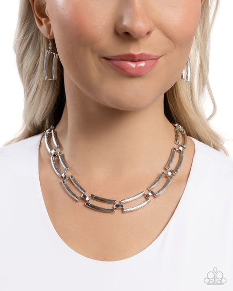 Paparazzi Technical Texture - Silver Necklace