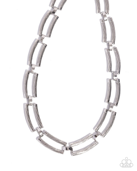 Paparazzi Technical Texture - Silver Necklace