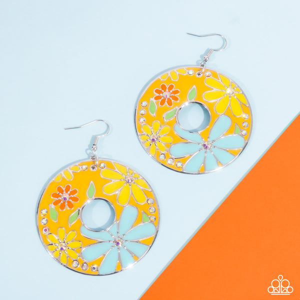 COMING SOON Paparazzi Embroidered Elegance - Yellow Earrings