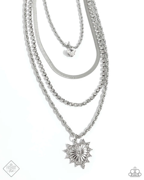 Paparazzi Excessive Embellishment Necklace White