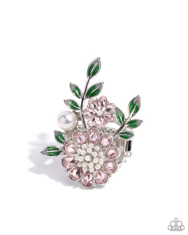 Paparazzi Budding Bling - Pink Flower Ring