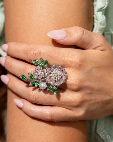 Paparazzi Budding Bling - Pink Flower Ring