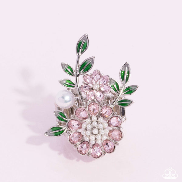 Paparazzi Budding Bling - Pink Flower Ring