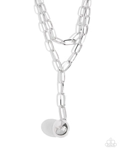 Paparazzi Balancing Ball - Silver Necklace