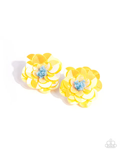 Paparazzi Floating Florals - Yellow Earrings