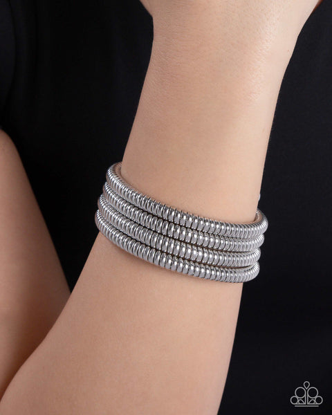 Paparazzi Casual Coils - Silver Coil Bracelet