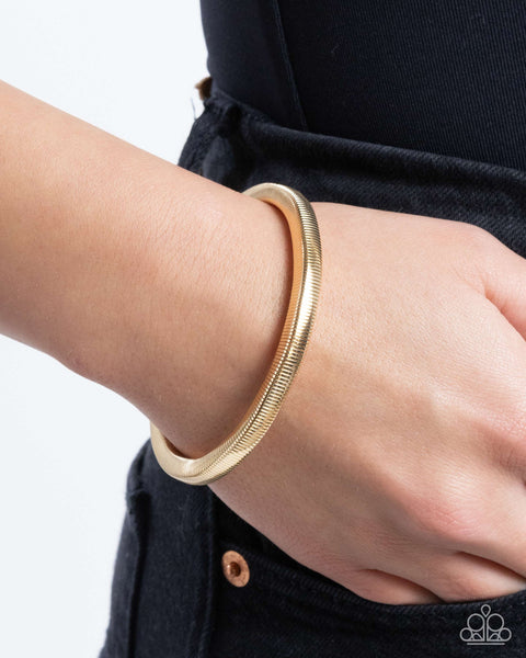 Paparazzi Stubborn Simplicity - Gold Bracelet