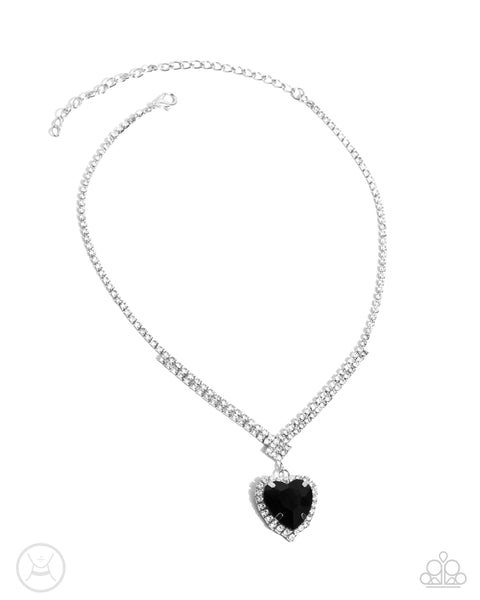 Paparazzi Parisian Playdate - Black Heart Necklace