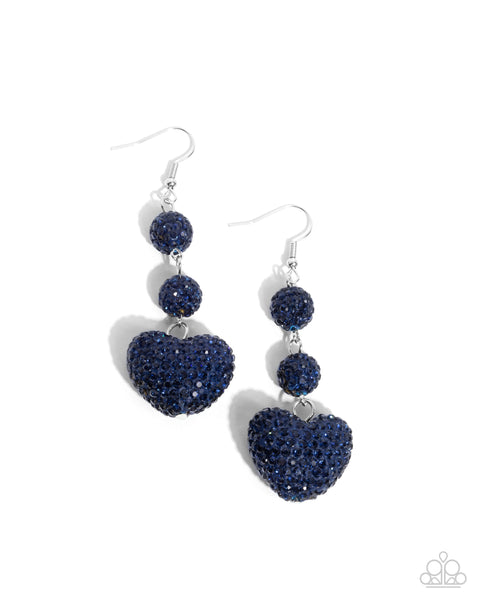 Paparazzi Vision in Shimmer - Blue Heart Earrings