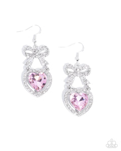 Paparazzi Adorable Allure - Pink Heart Earrings