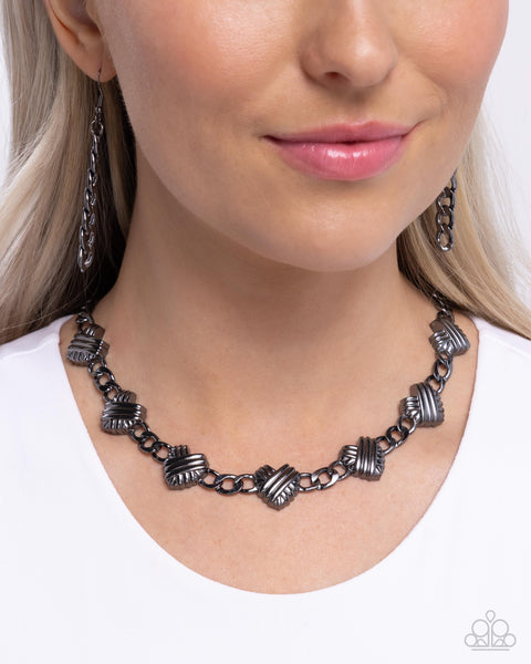 Paparazzi Mingling Medley - Black Heart Choker Necklace