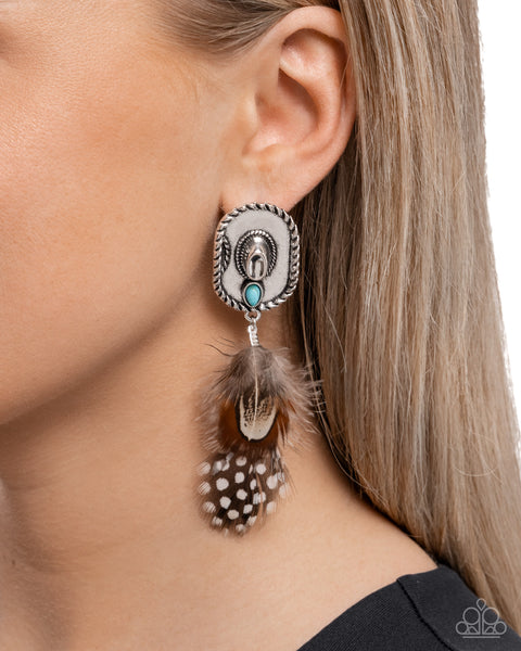 Paparazzi Feathered Fairy Tale - Brown Earrings